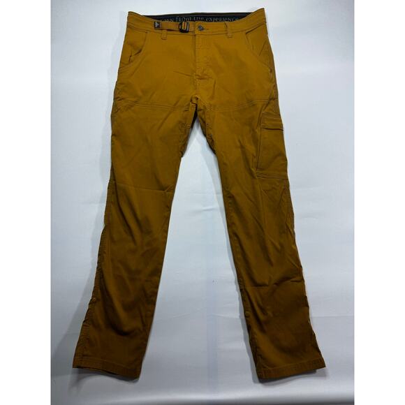 PrAna Men's Straight Fit Brown Outdoor Hiking Pants - Size 32x32 (33x31) - Picture 1 of 5